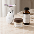 Kit Ritual Cuello y Mandíbula Piel de Luz — Masajeador LED + Vitamina C + Niacinamida