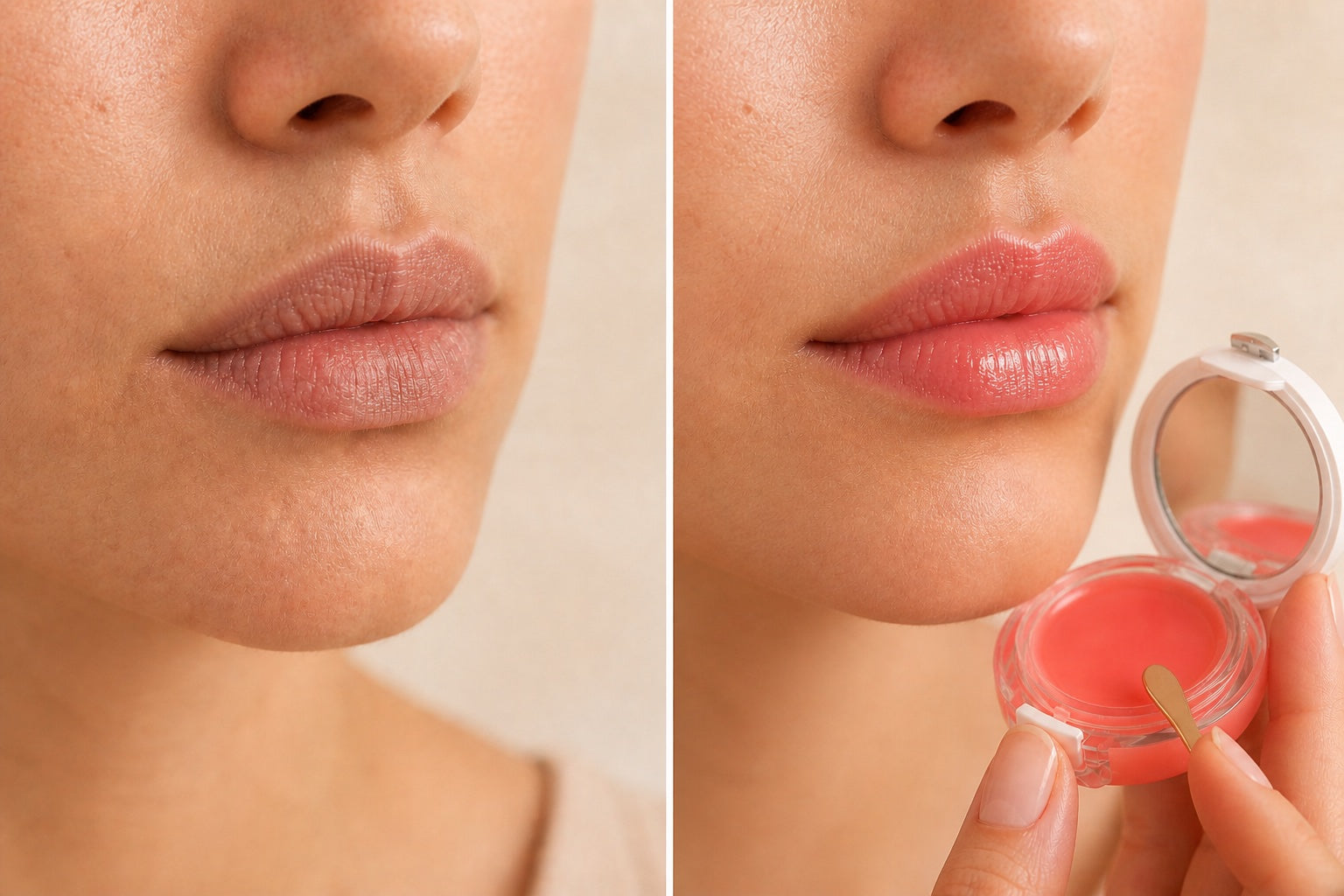 Comparación visual del ritual de labios