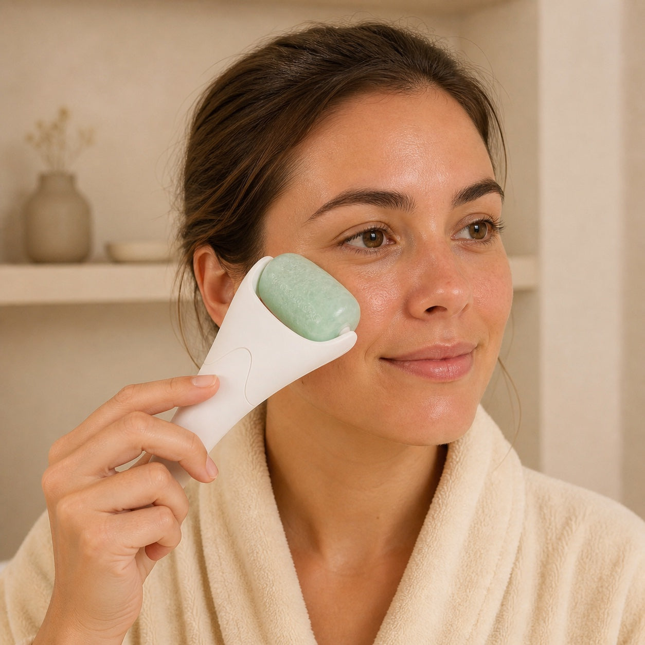 Detalle del ritual con rodillo facial